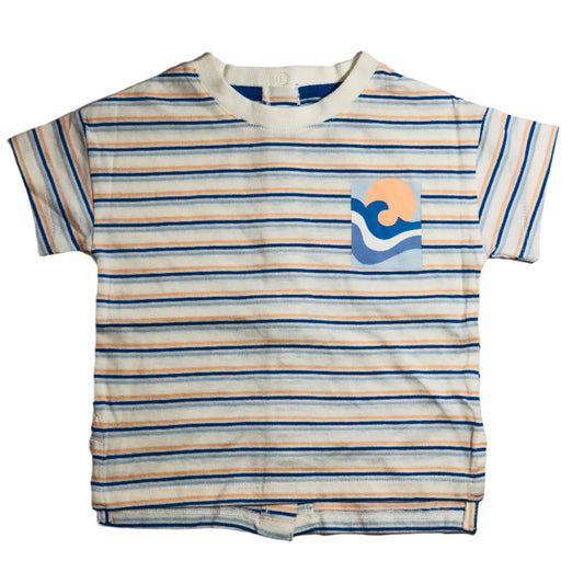 Unisex Stripe T-Shirt with back buttons